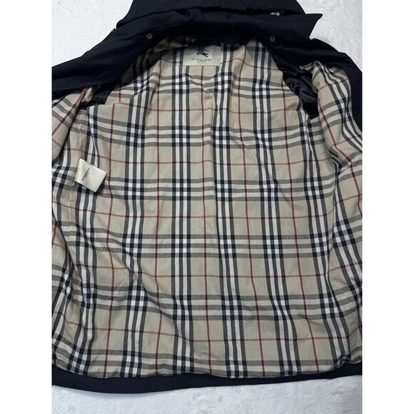Burberry VTG Black Nova Check Removable Hood Rain Jacket Women’s Large - Picture 6 of 10